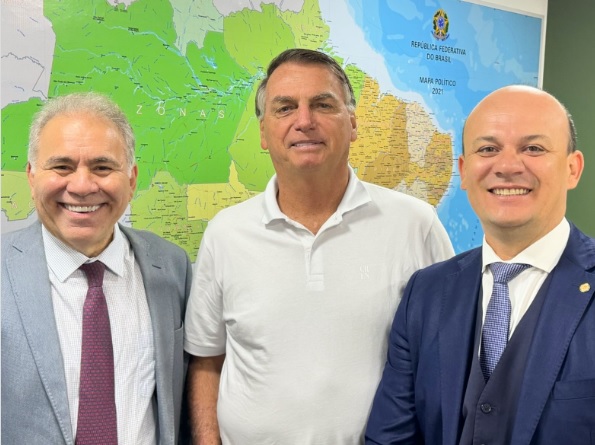 Cabo Gilberto em reunião com Marcelo Queiroga e Jair Bolsonaro/ Foto: Instagram